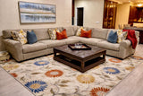 India Modern Hand Knotted Wool & Silk 9x12