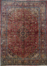 Persian Old Kashan Hand Knotted Wool  8x11