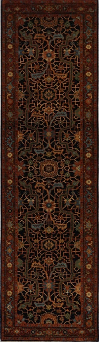 India Heriz Hand Knotted Wool 3x10