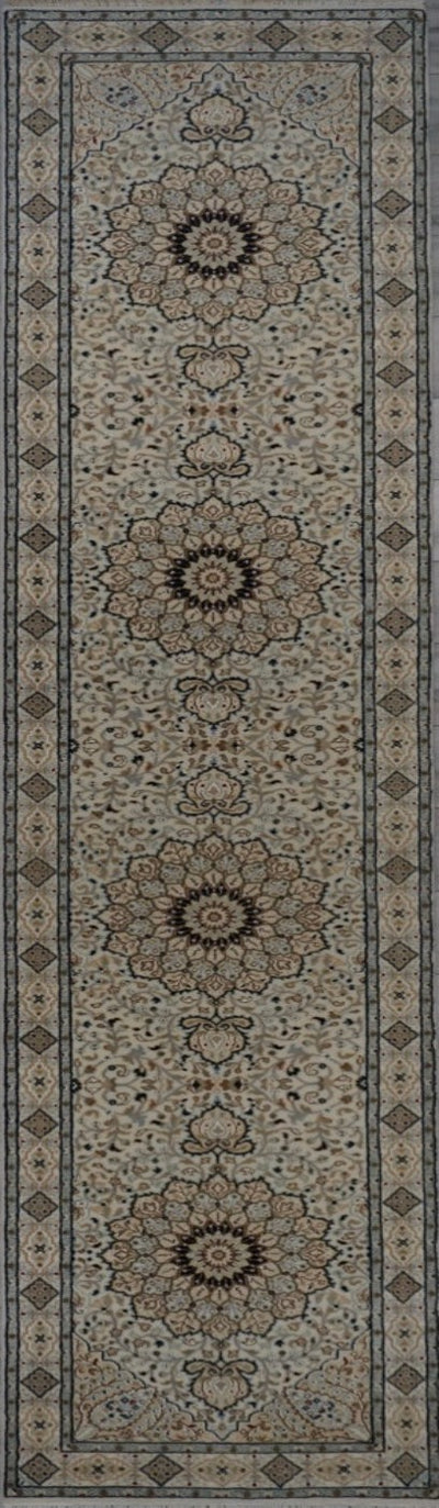 India Tabriz Hand Knotted Wool & Silk 3x12