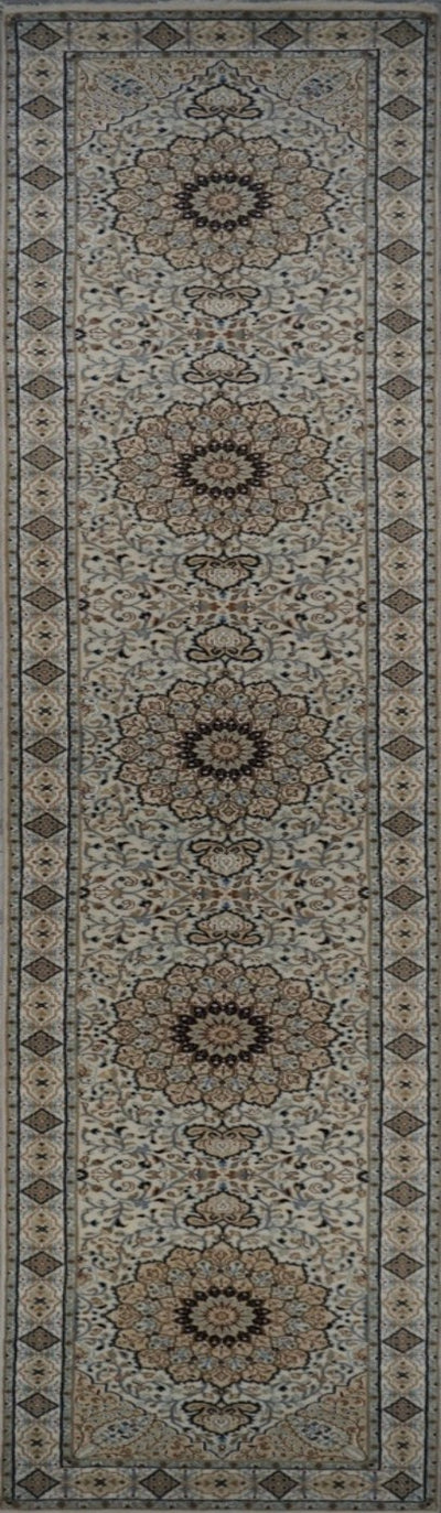 India Tabriz Hand Knotted Wool & Silk 3x14