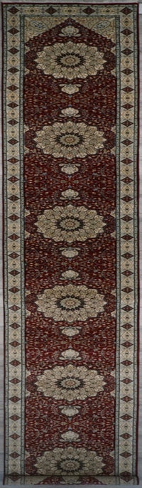 India Tabriz Hand Knotted Wool & Silk 3x19