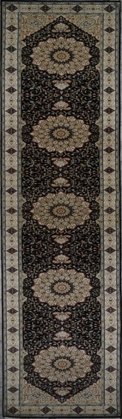 India Tabriz Hand Knotted Wool & Silk 3x14