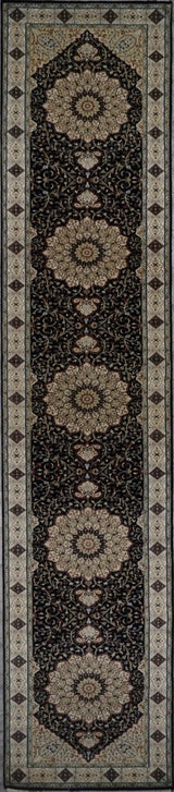 India Fine Tabriz Hand Knotted Wool & Silk 3x12