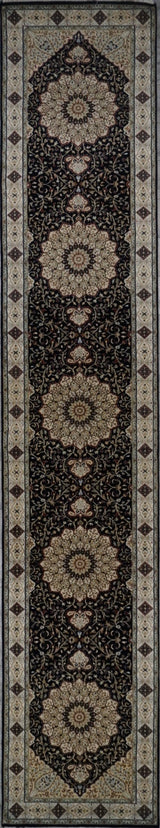 India Fine Tabriz Hand Knotted Wool & Silk 3x12