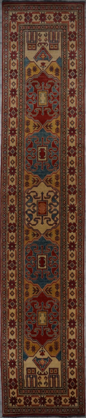 Pakistan Kazak Hand Knotted Wool 3x13