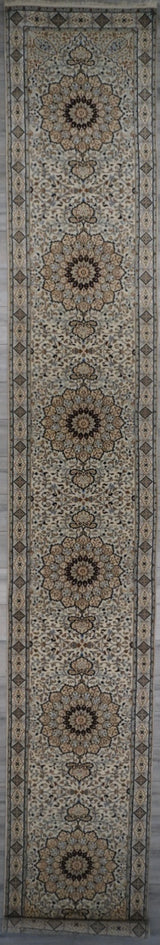 India Tabriz Hand Knotted Wool & silk 3x18