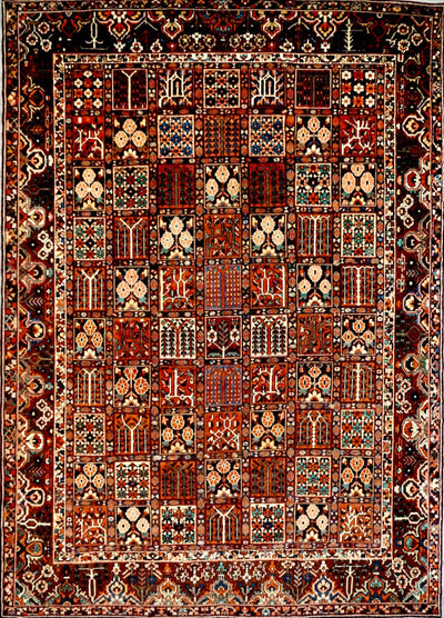 Persian Old Bakteari Hand Knotted  Wool 11x14