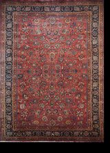 Persian Mashad Old Rug Hand Knotted Wool 12x17