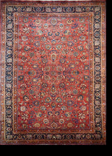 Persian Mashad Old Rug Hand Knotted Wool 12x17