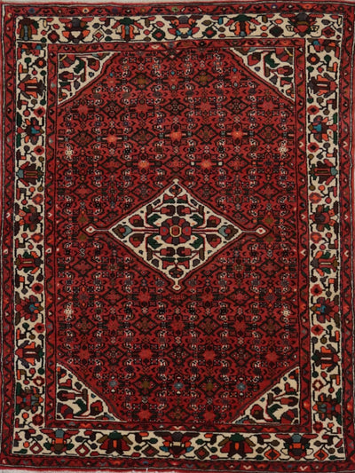 Persian Old Hamadan Hand Knotted Wool 4.11 x 6.4