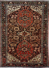 Persian old Hamadan Hand Knotted Wool 7x10