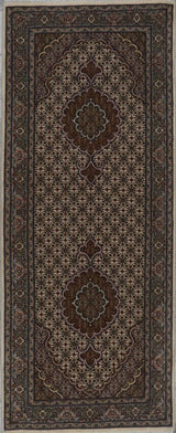 Persian Tabriz Mahi Hand Knotted Wool & Silk 3x7