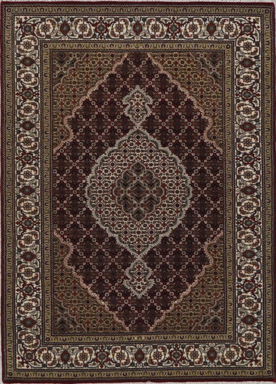 India Tabriz Mahi Hand Knotted Wool & Silk 4x6