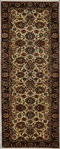 India Kashan Hand Knotted Wool 3x8