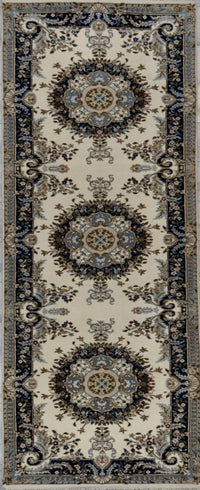India Aubusson Hand Knotted Wool 3x8