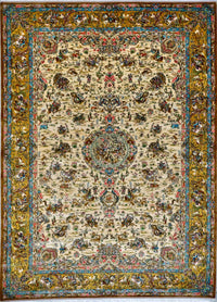 Persian Fine Qum Hunting Art Silk Power Loom 7x10