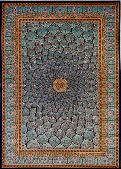 Persian Fine Tabriz Dome Art Silk Power Loom 7x10