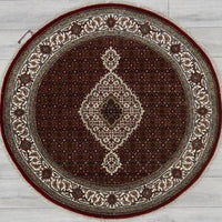 India Tabriz Mahi Hand Knotted Wool & Silk 5x5