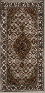 India Tabriz Mahi Hand Knotted Wool & Silk 3x5