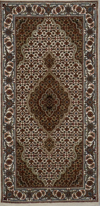 India Tabriz Mahi Hand Knotted Wool & Silk 3x5