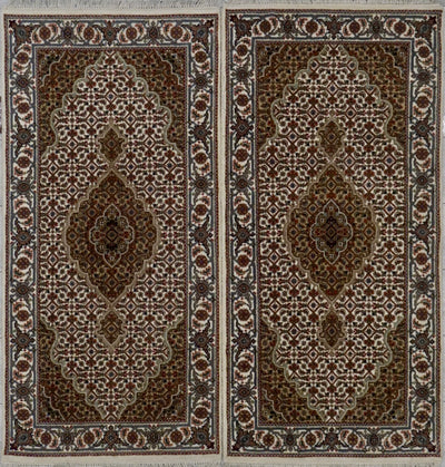 India Tabriz Mahi Hand Knotted Wool & Silk 3x5