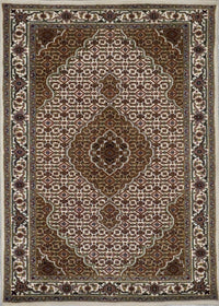 India Tabriz Mahi Hand Knotted Wool & Silk 3x6