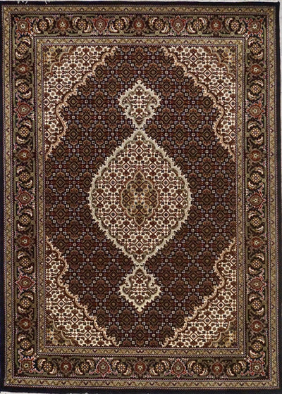 India Tabriz Mahi Hand Knotted Wool & Silk 5x7