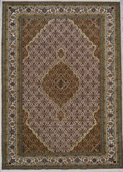 India Tabriz Mahi Hand Knotted Wool & Silk 5x8