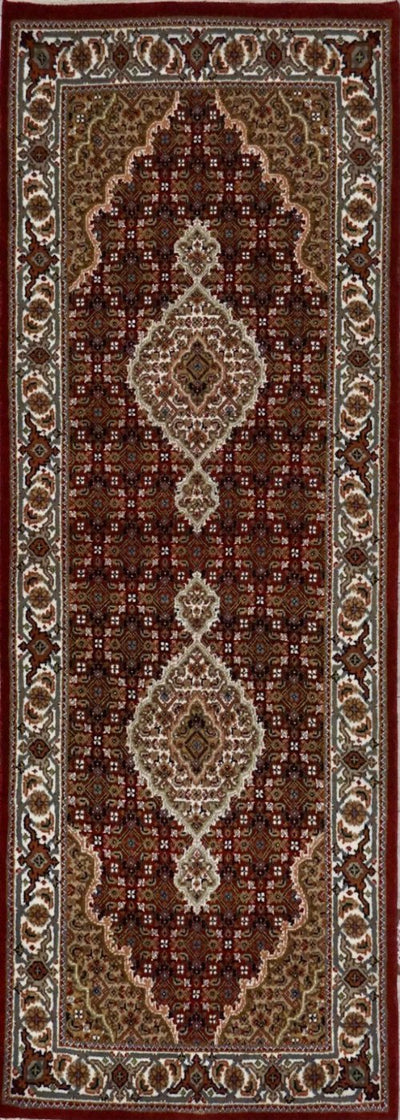 India Tabriz Mahi Hand Knotted Wool 3x7