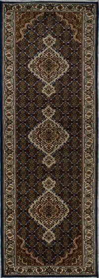 India Tabriz Mahi Hand Knotted Wool & Silk 3x10