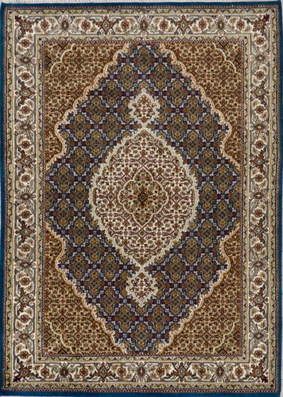 India Tabriz Mahi Hand Knotted Wool & Silk 4x6