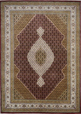 India Tabriz Mahi Hand Knotted Wool & Silk 9x12