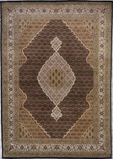 India Tabriz Mahi Hand Knotted Wool & Silk 9x12