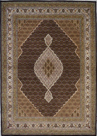 India Tabriz Mahi Hand Knotted Wool & Silk 8x10