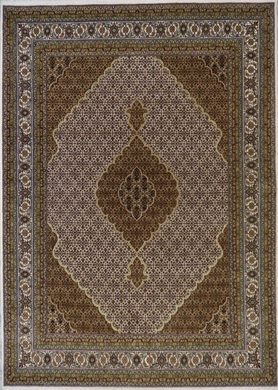 India Tabriz Mahi Hand Knotted Wool 8x10