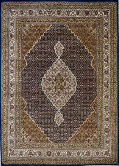 India Tabriz Mahi Hand Knotted Wool & Silk 8x10