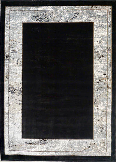 Turkish Fine Black Contemporary Power Loom 8x11