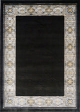 Turkish Fine Black Contemporary Powder Loom 8x11