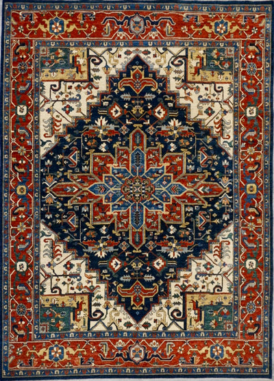 Pakistan Heriz Hand Knotted Wool 8x10