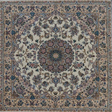 Persian Nain Hand Knotted Wool & Silk 6.6 x6.6