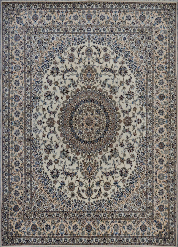 Persian Fine Nain Hand Knotted Lamb Wool & Silk  8x10