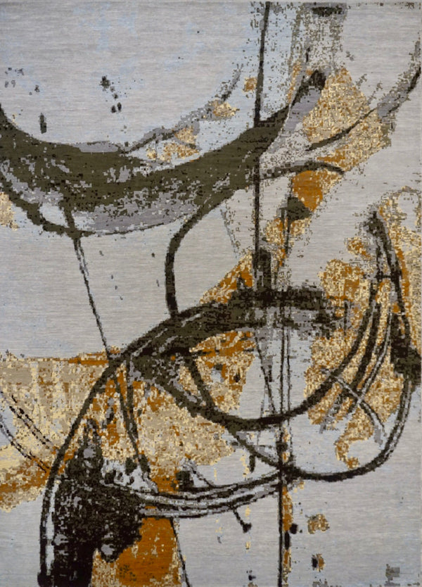 India Modern HDFR Collection Hand Knotted Wool 9x12