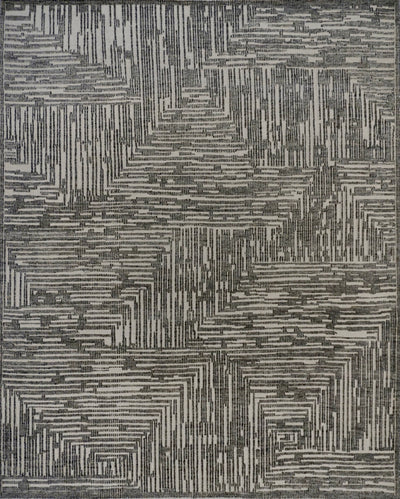 India Modern Morocco Hand Knotted Wool 8x10