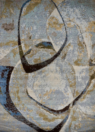 India Modern HDFR Hand Knotted Wool 12x15