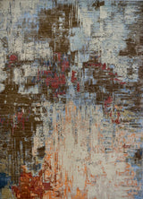 India Modern HDFR Jan Kat Hand Knotted Wool 9x12