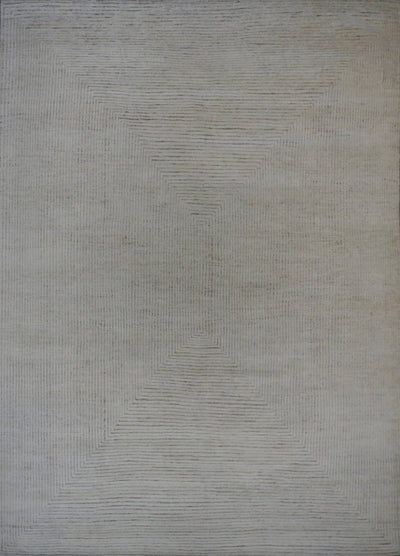 India Modern Morocco Hand Knotted Wool 9x12