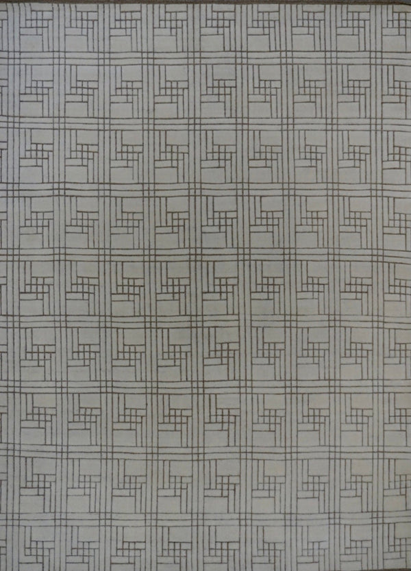 India Modern Morocco Hand Knotted Wool 8x10