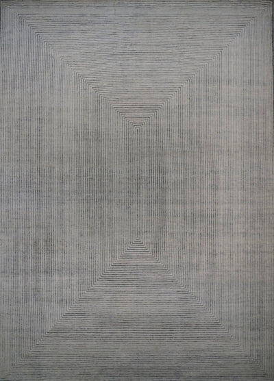 India Modern Morocco Hand Knotted Wool 10x14