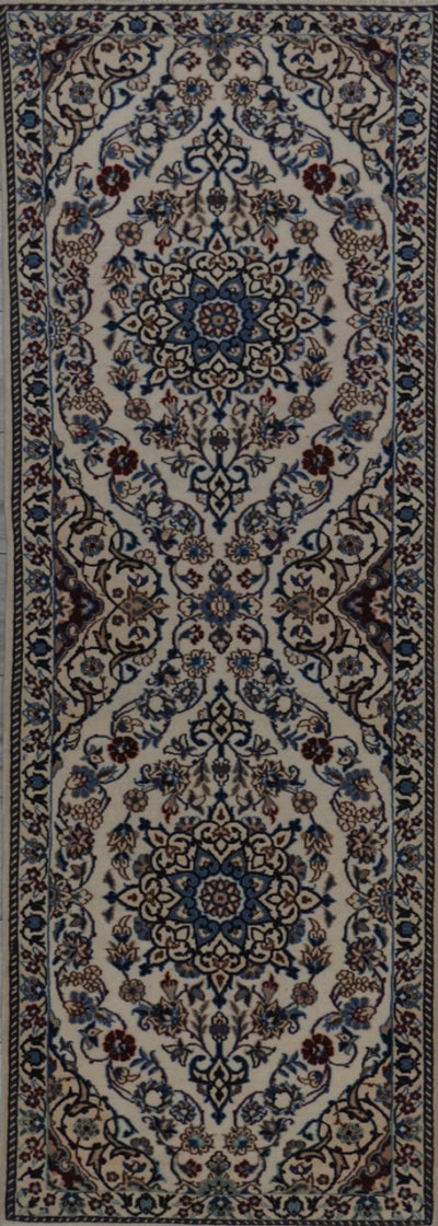 Persian Nain Hand Knotted Wool & Silk 2x7